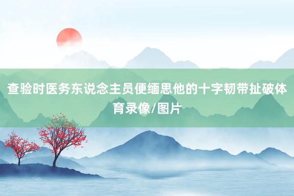 查验时医务东说念主员便缅思他的十字韧带扯破体育录像/图片