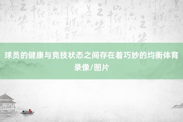 球员的健康与竞技状态之间存在着巧妙的均衡体育录像/图片