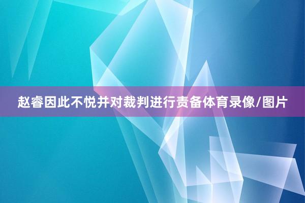 赵睿因此不悦并对裁判进行责备体育录像/图片